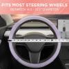 imagePurple Holo Bling Steering Wheel Cover Standard 15 Inch Size Fits Most Vehicles Cute Shiny Crackle Car Steering Cover with Holographic Foil Glitter Like Detail Car Accessories for Women