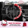 imageSanrio Hello Kitty Bows Car Steering Wheel Cover Universal Fit Cute Car Accessories for Women Stylish Decor Gifts Hello Kitty Accessories  Fits Standard Wheels 145quot15quotHello Kitty Red