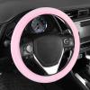 imageSharper Image Ultra Soft Comfy Leather Grip Steering Wheel Cover  Universal Size 145 15 155 Inch Soft Leather  Baby Pink