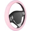 imageSharper Image Ultra Soft Comfy Leather Grip Steering Wheel Cover  Universal Size 145 15 155 Inch Soft Leather  Baby Pink