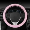imageSharper Image Ultra Soft Comfy Leather Grip Steering Wheel Cover  Universal Size 145 15 155 Inch Soft Leather  Baby Pink