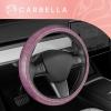 imageSilver Steering Wheel Cover Standard 15 Inch Size Fits Most Vehicles Cute Shiny Bling Car Steering Wheel Cover with Herringbone Detail Car Accessories for WomenPurple Herringbone
