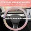 imageSilver Steering Wheel Cover Standard 15 Inch Size Fits Most Vehicles Cute Shiny Bling Car Steering Wheel Cover with Herringbone Detail Car Accessories for WomenPink Mermaid