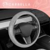 imageSilver Steering Wheel Cover Standard 15 Inch Size Fits Most Vehicles Cute Shiny Bling Car Steering Wheel Cover with Herringbone Detail Car Accessories for WomenSilver Herringbone