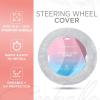 imageTwisted Fur Holiday Green Steering Wheel Cover Standard 15 Inch Size Fits Most Vehicles Fuzzy Fluffy Car Steering Cover with Soft Faux Fur Touch Car Accessories for WomenGray
