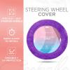 imageTwisted Fur Holiday Green Steering Wheel Cover Standard 15 Inch Size Fits Most Vehicles Fuzzy Fluffy Car Steering Cover with Soft Faux Fur Touch Car Accessories for WomenPurple