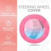 imageTwisted Fur Holiday Green Steering Wheel Cover Standard 15 Inch Size Fits Most Vehicles Fuzzy Fluffy Car Steering Cover with Soft Faux Fur Touch Car Accessories for WomenPink