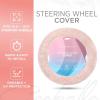imageTwisted Fur Holiday Green Steering Wheel Cover Standard 15 Inch Size Fits Most Vehicles Fuzzy Fluffy Car Steering Cover with Soft Faux Fur Touch Car Accessories for WomenSoft Pink