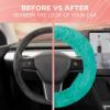 imageTwisted Fur Holiday Green Steering Wheel Cover Standard 15 Inch Size Fits Most Vehicles Fuzzy Fluffy Car Steering Cover with Soft Faux Fur Touch Car Accessories for WomenMint