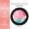 imageTwisted Fur Holiday Green Steering Wheel Cover Standard 15 Inch Size Fits Most Vehicles Fuzzy Fluffy Car Steering Cover with Soft Faux Fur Touch Car Accessories for WomenBlack