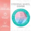 imageTwisted Fur Holiday Green Steering Wheel Cover Standard 15 Inch Size Fits Most Vehicles Fuzzy Fluffy Car Steering Cover with Soft Faux Fur Touch Car Accessories for WomenMint