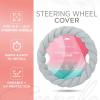 imageTwisted Fur Holiday Green Steering Wheel Cover Standard 15 Inch Size Fits Most Vehicles Fuzzy Fluffy Car Steering Cover with Soft Faux Fur Touch Car Accessories for WomenSlate Gray