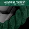 imageTwisted Fur Holiday Green Steering Wheel Cover Standard 15 Inch Size Fits Most Vehicles Fuzzy Fluffy Car Steering Cover with Soft Faux Fur Touch Car Accessories for WomenGreen