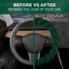 imageTwisted Fur Holiday Green Steering Wheel Cover Standard 15 Inch Size Fits Most Vehicles Fuzzy Fluffy Car Steering Cover with Soft Faux Fur Touch Car Accessories for WomenGreen