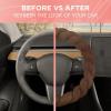 imageTwisted Fur Holiday Green Steering Wheel Cover Standard 15 Inch Size Fits Most Vehicles Fuzzy Fluffy Car Steering Cover with Soft Faux Fur Touch Car Accessories for WomenBrown