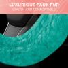imageTwisted Fur Holiday Green Steering Wheel Cover Standard 15 Inch Size Fits Most Vehicles Fuzzy Fluffy Car Steering Cover with Soft Faux Fur Touch Car Accessories for WomenMint