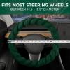 imageTwisted Fur Holiday Green Steering Wheel Cover Standard 15 Inch Size Fits Most Vehicles Fuzzy Fluffy Car Steering Cover with Soft Faux Fur Touch Car Accessories for WomenGreen