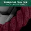 imageTwisted Fur Holiday Green Steering Wheel Cover Standard 15 Inch Size Fits Most Vehicles Fuzzy Fluffy Car Steering Cover with Soft Faux Fur Touch Car Accessories for WomenRed