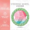 imageTwisted Fur Holiday Green Steering Wheel Cover Standard 15 Inch Size Fits Most Vehicles Fuzzy Fluffy Car Steering Cover with Soft Faux Fur Touch Car Accessories for WomenSage Green