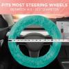 imageTwisted Fur Holiday Green Steering Wheel Cover Standard 15 Inch Size Fits Most Vehicles Fuzzy Fluffy Car Steering Cover with Soft Faux Fur Touch Car Accessories for WomenMint