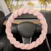 imageTwisted Fur Holiday Green Steering Wheel Cover Standard 15 Inch Size Fits Most Vehicles Fuzzy Fluffy Car Steering Cover with Soft Faux Fur Touch Car Accessories for WomenSoft Pink
