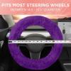 imageTwisted Fur Holiday Green Steering Wheel Cover Standard 15 Inch Size Fits Most Vehicles Fuzzy Fluffy Car Steering Cover with Soft Faux Fur Touch Car Accessories for WomenPurple