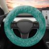 imageAspen Mint Fuzzy Steering Wheel Cover for Women  Cute and Stylish Fluffy Fur Steering Wheel Cover for Cars Trucks Vans SUVs Universal Fit for Wheel Sizes 145 to 155 inches