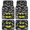 imageBDK Warner Brothers DC Comics Superman Car Accessories Floor Mats  Universal Fit Front 26 x 165 in ampamp Rear 14 x 165 in Full Set Black Car Mats with NonSlip GripClassic Batman with Bats