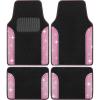 imageGlitter Bling Car Mats 4Piece Set TwoTone Shiny Carpet Car Floor Mats StainResistant Floor Mats for Cars for Women Universal Car Mat Set Automotive Floor Mats  Pink