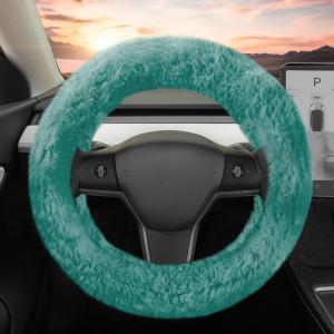 imageAspen Mint Fuzzy Steering Wheel Cover for Women  Cute and Stylish Fluffy Fur Steering Wheel Cover for Cars Trucks Vans SUVs Universal Fit for Wheel Sizes 145 to 155 inches