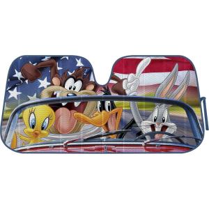 imageBDK Warner Bros DC Comics New Superman 2022 Car Accessories Accordion Folding Windshield Sun Shade UV Block Double Bubble Car Window Shades 58 x 27 in Keeps Vehicle Cool Protects from Sun DamageLooney Tunes Road Trip