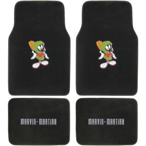 imageBDK Warner Brothers DC Comics Superman Car Accessories Floor Mats  Universal Fit Front 26 x 165 in ampamp Rear 14 x 165 in Full Set Black Car Mats with NonSlip GripMarvin The Martian