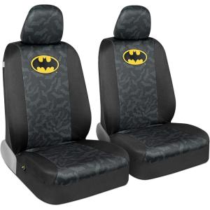 imageBDK Warner Brothers DC Superman Front ampamp Rear Car Seat Covers Full Set  Easy to Install Durable ampamp Polyester Car Seat Cover  All Vehicles Airbag Compatible Universal Car Accessories Black ampamp Gray2 Front