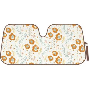 imageCampampC Blue Daisy Car Windshield Sun Shade  Sun Visor Sunshade for Car Windshield  Window Shades for Cars SUV ampamp Truck  Dash Cover UV Protection for Front Window Shade Accessories  57quot x 27quotOrange Floral