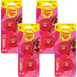 imageChupa Chups Car Air Freshener Candy Cherry  Long Lasting Car Fresheners with Fun Scents Colorful and Vibrant Air Freshener for Car Unique Car Freshner Perfume Deodorizer 4Pack 8pcs Total