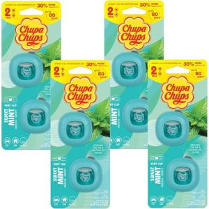 imageChupa Chups Car Air Freshener Sweet Mint  Long Lasting Car Fresheners with Fun Scents Colorful and Vibrant Air Freshener for Car Unique Car Freshner Perfume Deodorizer 4Pack 8pcs Total