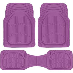 imageHeavy Duty Rubber 4Piece Beige Car Floor Mats  Universal Trimmable AllWeather Car Accessories  Girl Car Accessories for Women ampamp Cute Car Mats for Women for Girly Car Decor Truck ampamp SUVPurple