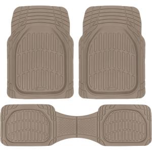 imageHeavy Duty Rubber 4Piece Beige Car Floor Mats  Universal Trimmable AllWeather Car Accessories  Girl Car Accessories for Women ampamp Cute Car Mats for Women for Girly Car Decor Truck ampamp SUVBeige