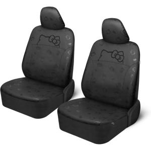 imageHello Kitty Car Seat Covers  Cute Front Seat Covers PU Leather Seat Covers for Cars SUV Van Trucks Hello Kitty Car Accessories 2pc BlackBlack