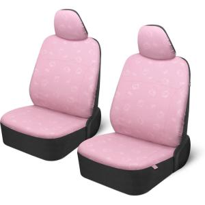 imageHello Kitty Car Seat Covers  Cute Front Seat Covers PU Leather Seat Covers for Cars SUV Van Trucks Hello Kitty Car Accessories 2pc BlackPink
