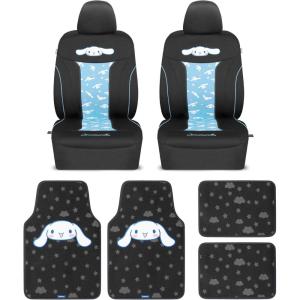 imageHello Kitty Cinnamoroll Car Seat Covers  Adorable Light Blue Front Seat Covers with 4PC Carpet Car Floor Mats  Universal Fit for Cars SUVs ampamp Trucks  Super Cute Cinnamoroll Print ampamp Pattern AccentsCinnamoroll Blue