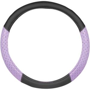 imagePink Sequin Bling Steering Wheel Cover Standard 15 Inch Size Fits Most Vehicles Cute Faux Leather Car Steering Cover with Diamond Rhinestone Glitter Like Detail Car Accessories for WomenPurple Sequin Bling