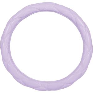imagePink Sequin Bling Steering Wheel Cover Standard 15 Inch Size Fits Most Vehicles Cute Faux Leather Car Steering Cover with Diamond Rhinestone Glitter Like Detail Car Accessories for WomenPurple Stitched