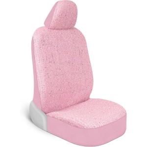 imagePlush Sherpa Fleece Car Seat Cover 1 Piece Gray Seat Cover for Cars with Soft Cushioned Touch Cute Automotive Interior Protector for Trucks Van SUV Car Accessories for WomenPink Sequin