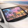 imageChecker Gradient Car Window Sun Shade Auto Shade for Windshield Visor Block UV Reflect Heat to Keep Your Car SUV Truck Cool Jumbo 64quotx32quotPalm Trees