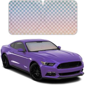 imageChecker Gradient Car Window Sun Shade Auto Shade for Windshield Visor Block UV Reflect Heat to Keep Your Car SUV Truck Cool Jumbo 64quotx32quotChecker