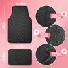 imageDiamond Bling Car Mats Shiny Rhinestone Crystal Carpet Car Floor Mat Glitter Crystal Mat with Heel Pad Cute Automotive Floor Mats for Car SUV VanWomen Girl RedDiamond Black