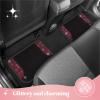 imageDiamond Bling Car Mats Shiny Rhinestone Crystal Carpet Car Floor Mat Glitter Crystal Mat with Heel Pad Cute Automotive Floor Mats for Car SUV VanWomen Girl RedBling Red