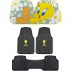 imageBDK Warner Bros Looney Tunes Tweety Bird Car Accessories  Accordion Folding Windshield Sun Shade UV Block Double Bubble 58x27 in  Protects from Sun  Heavy Duty Rubber Floor Mats 3PC Front ampamp Rear