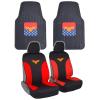 imageBDK Warner Bros DC Comics Wonder Woman Car Accessories  Universal Fit Front Pair Seat Covers with Matching Seat Belt Pads ampamp Heavy Duty All Weather Rubber Liners Floor Mats NoSlip Grip 27 x 18 in